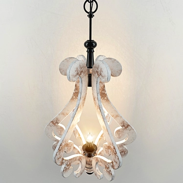 Antique Patina Wooden Designer Lamp 3D model image 1 