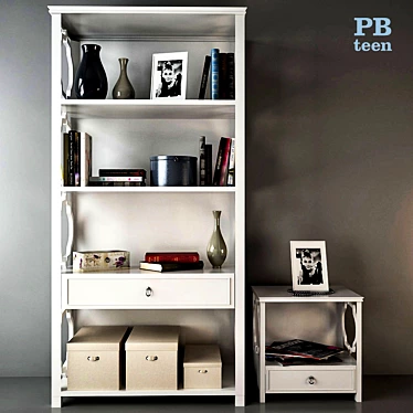 Rack PB Teen Elsie Bookcase and Cupboard PB Teen Elsie Bedside Table