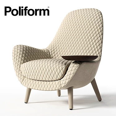 Poliform Mad King Chair with Writing Desk 3D model image 1 