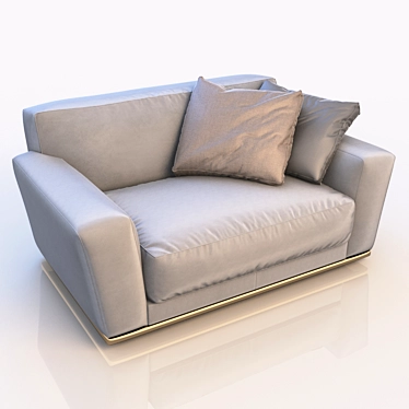 Modern Chic Single Sofa 3D model image 1 