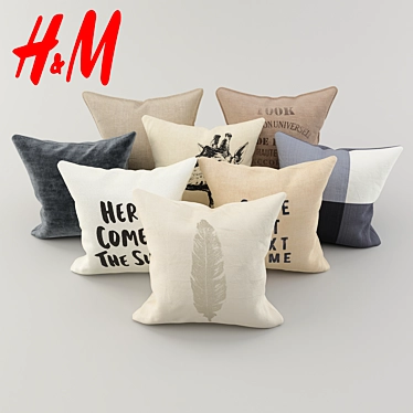 Title: H&M Home 4-Piece Cushion Set 3D model image 1 