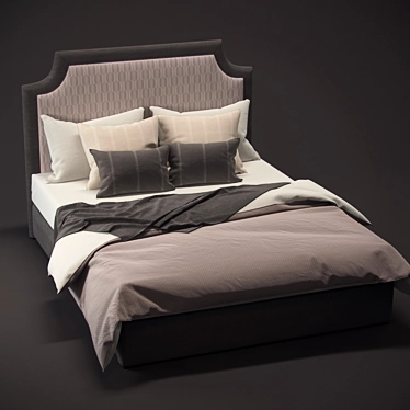 Contemporary Fabric Bedframe - 3D Model 3D model image 1 