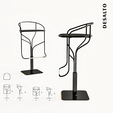 Ike Bar Stool: Sleek Design, Desalto Collection 3D model image 1 