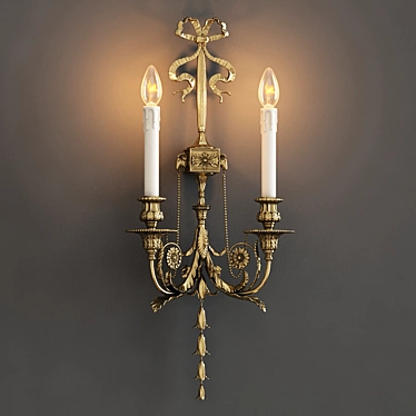 Elegant Guilded Ormolu Wall Lights 3D model image 1 