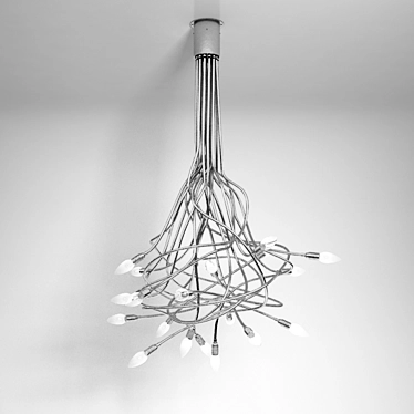 Elegant Filament Chandelier by Catellani & Smith 3D model image 1 