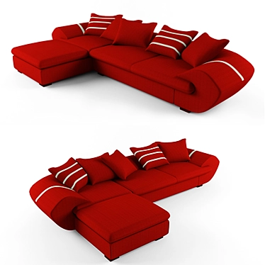 Red Modern Sectional Sofa 3D model image 1 