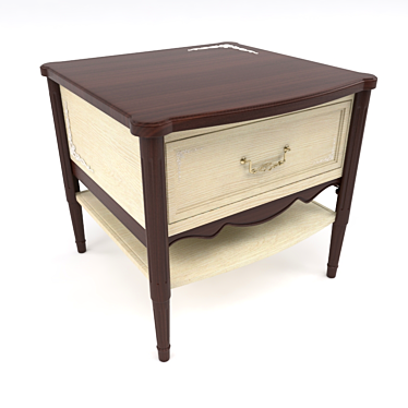 Modern Nightstand with Drawer 3D model image 1 