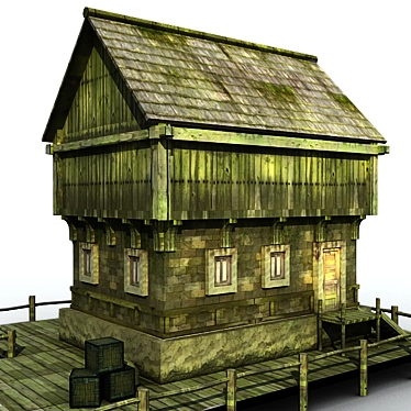 Low Poly Game Map House 3D model image 1 