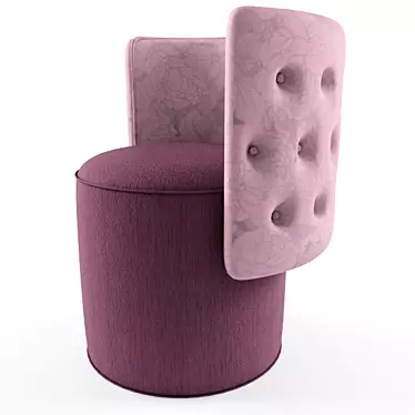 Elegant Lola Round Backed Pouffe 3D model image 1 