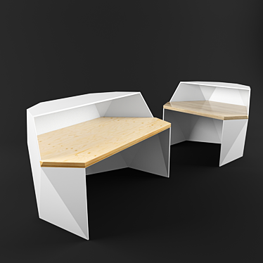 Hex Diamond Reception Desk 3D model image 1 