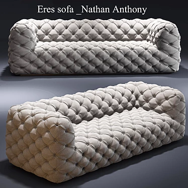 Luxury Eres Tufted Sofa 3D model image 1 