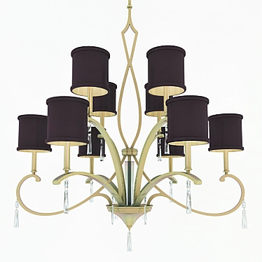 Elegant Crystal Bliss Chandelier 3D model image 1 