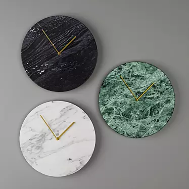 Elegant Marble Wall Clock 3D model image 1 