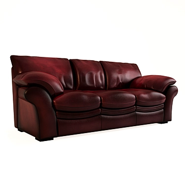 Elegant Kansas Leather Sofa 3D model image 1 