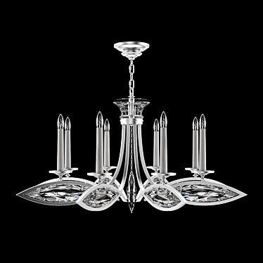 Marquise Crystal Chandelier: Elegant Silver Finish 3D model image 1 