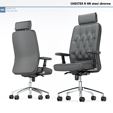 Sleek CHESTER R HR Chair: New Style, Chrome 3D model image 1 