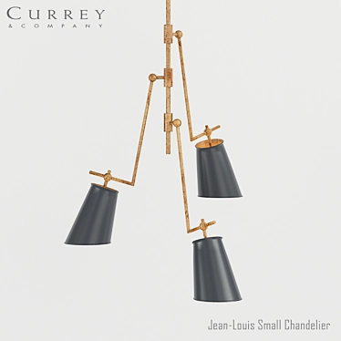 Bronze Rod 3-Light Chandelier 3D model image 1 