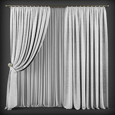 Modern Style Curtains 3D model image 1 