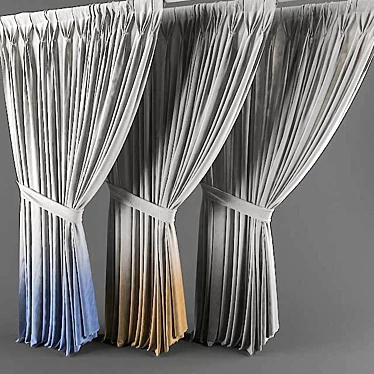 Gradient Curtains with Customizable Colors 3D model image 1 