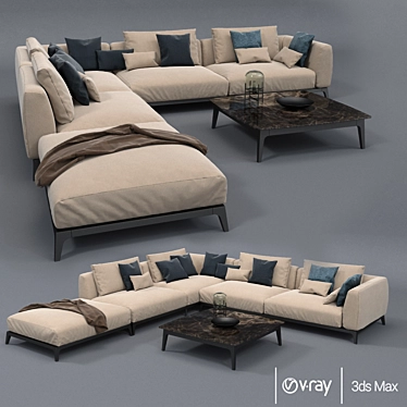 Elegant Flou Sofa for Stylish Interiors 3D model image 1 