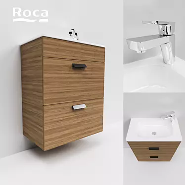 Modern Roca Debba Sink with Vanity 3D model image 1 