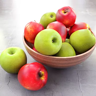 Delicious Mixed Apple Bowl 3D model image 1 