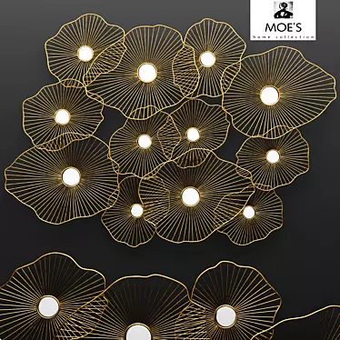 Luxury Lily Pad Metal Wall Decor 3D model image 1 