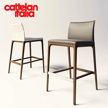 Modern Adjustable Bar Stool 3D model image 1 