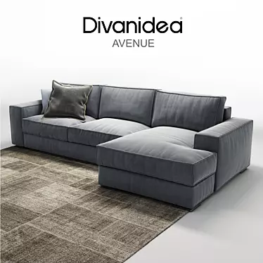Italian Corner Sofa: Avenue Collection, Divanidea 3D model image 1 