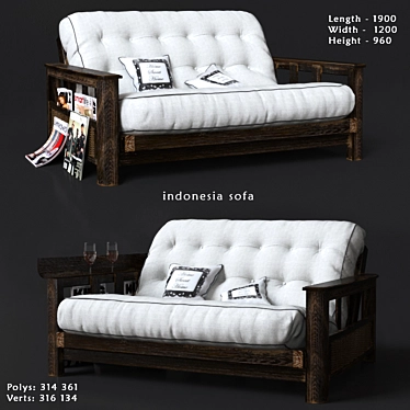 Indonesian Sofa: Authentic and Stylish! 3D model image 1 