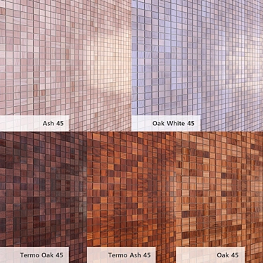 European Wooden Mosaic Tiles 3D model image 1 