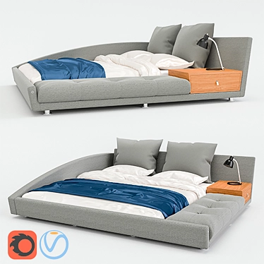 ESF 1336 L-Shaped Bed: Modern and Spacious 3D model image 1 