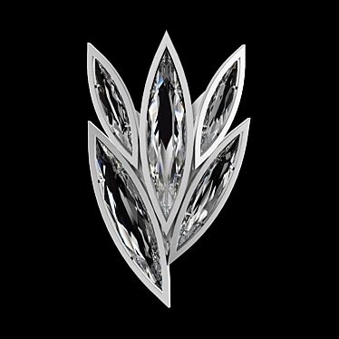 Marquise Sconce: Silver Finish with Faceted Crystals 3D model image 1 