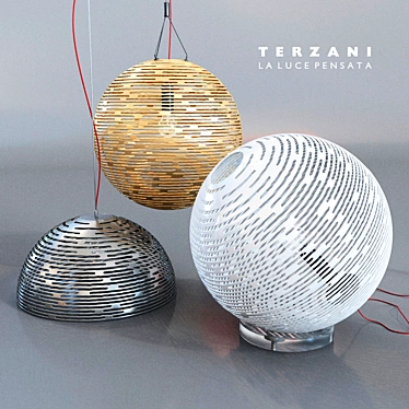 Elegant Terzani Magdalena Pendant Light 3D model image 1 