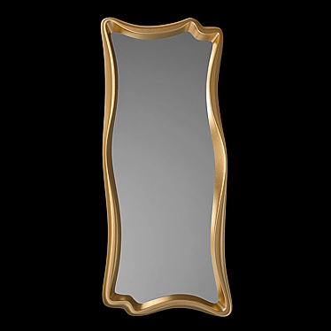 Golden Frame Modern Wall Mirror 3D model image 1 