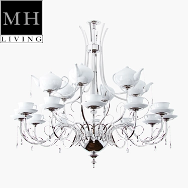 Elegant CLAUDIO Chandelier: 18 lamps, 110x110x180 cm 3D model image 1 