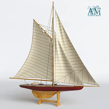 Sailboat Authentic-Models 1895 Defender Sail Model Boat