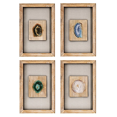 Natural Agate Stone Wall Art 3D model image 1 