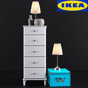 Elegant TYSSEDAL 5-Drawer Chest 3D model image 1 