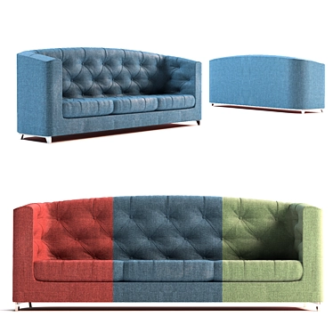 Cozy Seating: Single & 3-Seater 3D model image 1 