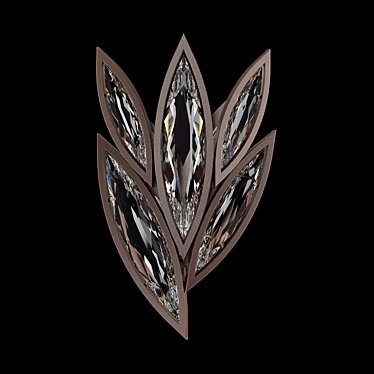 Marquise Bronze Sconce with Faceted Crystals 3D model image 1 