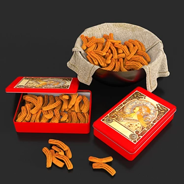 Artisanal Metal Boxed Biscuits 3D model image 1 