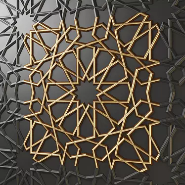 Arabic Ornamental Wall Panel 3D model image 1 