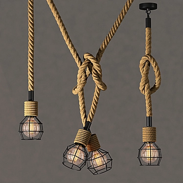 Industrial Rope Pendant Light 3D model image 1 