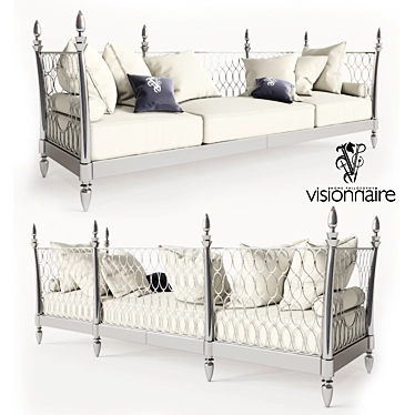 Visionnaire Dehors Metal Sofa - White Finish 3D model image 1 
