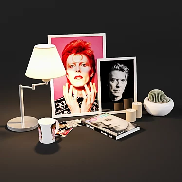 Ziggy Stardust Bowie Fan Set 3D model image 1 