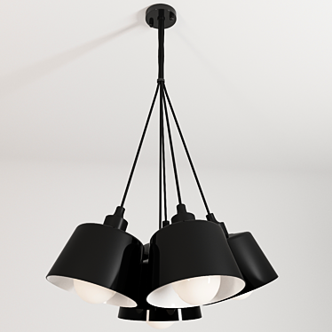 Black Metal Suspension Light, Favourite 1680-6P 3D model image 1 