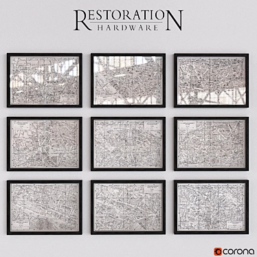 Paris District Posters Set 3D model image 1 