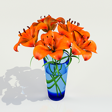 Exquisite Lily Bouquet 3D model image 1 