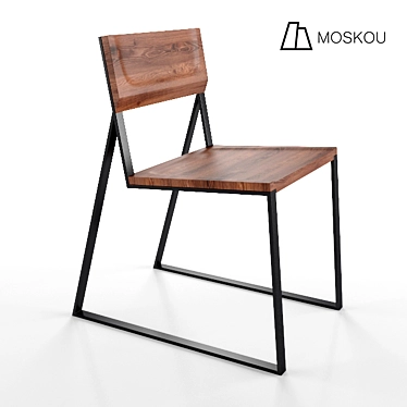 Modern Dub and Steel Chair 3D model image 1 